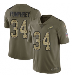 Men's Nike Philadelphia Eagles #34 Donnel Pumphrey Limited Olive/Camo 2017 Salute to Service NFL Jersey