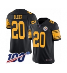 Men's Pittsburgh Steelers #20 Rocky Bleier Limited Black Rush Vapor Untouchable 100th Season Football Jersey
