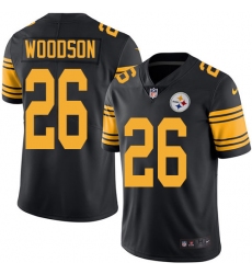 Men's Nike Pittsburgh Steelers #26 Rod Woodson Limited Black Rush Vapor Untouchable NFL Jersey