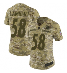 Women's Nike Pittsburgh Steelers #58 Jack Lambert Limited Camo 2018 Salute to Service NFL Jersey