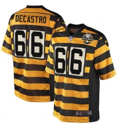 Men's Nike Pittsburgh Steelers #66 David DeCastro Limited Yellow/Black Alternate 80TH Anniversary Throwback NFL Jersey