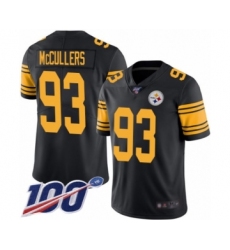 Men's Pittsburgh Steelers #93 Dan McCullers Limited Black Rush Vapor Untouchable 100th Season Football Jersey