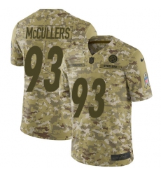 Youth Nike Pittsburgh Steelers #93 Dan McCullers Limited Camo 2018 Salute to Service NFL Jersey