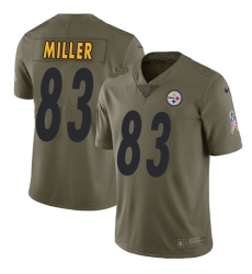Men's Nike Pittsburgh Steelers #83 Heath Miller Limited Olive 2017 Salute to Service NFL Jersey