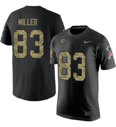 Nike Pittsburgh Steelers #83 Heath Miller Black Camo Salute to Service T-Shirt