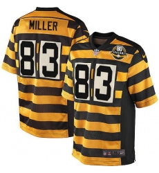 Youth Nike Pittsburgh Steelers #83 Heath Miller Limited Yellow/Black Alternate 80TH Anniversary Throwback NFL Jersey