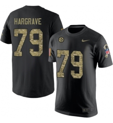 Nike Pittsburgh Steelers #79 Javon Hargrave Black Camo Salute to Service T-Shirt