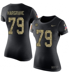 Women's Nike Pittsburgh Steelers #79 Javon Hargrave Black Camo Salute to Service T-Shirt