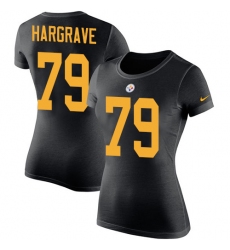 Women's Nike Pittsburgh Steelers #79 Javon Hargrave Black Rush Pride Name & Number T-Shirt