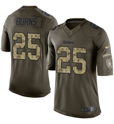 Youth Nike Pittsburgh Steelers #25 Artie Burns Elite Green Salute to Service NFL Jersey