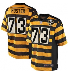 Youth Nike Pittsburgh Steelers #73 Ramon Foster Limited Yellow/Black Alternate 80TH Anniversary Throwback NFL Jersey