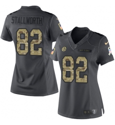 Women's Nike Pittsburgh Steelers #82 John Stallworth Limited Black 2016 Salute to Service NFL Jersey
