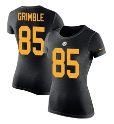 Women's Nike Pittsburgh Steelers #85 Xavier Grimble Black Rush Pride Name & Number T-Shirt