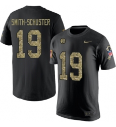 Nike Pittsburgh Steelers #19 JuJu Smith-Schuster Black Camo Salute to Service T-Shirt