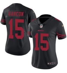 Women's Nike San Francisco 49ers #15 Pierre Garcon Limited Black Rush Vapor Untouchable NFL Jersey