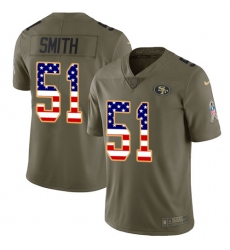 Youth Nike San Francisco 49ers #51 Malcolm Smith Limited Olive/USA Flag 2017 Salute to Service NFL Jersey