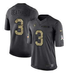 Youth Nike San Francisco 49ers #3 C. J. Beathard Limited Black 2016 Salute to Service NFL Jersey