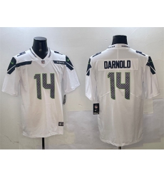 Men's Seattle Seahawks #14 Sam Darnold White 2025 Vapor Limited Football Stitched Jersey