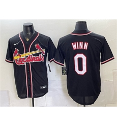 Men's St. Louis Cardinals #0 Masyn Winn 2026 Fashion Replica Black Out Stitched Baseball Jersey