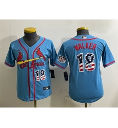 Youth St. Louis Cardinals #18 Jordan Walker Blue USA 250 Fourth of July Stitched Baseball Jersey