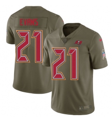 Youth Nike Tampa Bay Buccaneers #21 Justin Evans Limited Olive 2017 Salute to Service NFL Jersey