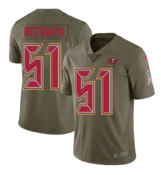 Youth Nike Tampa Bay Buccaneers #51 Kendell Beckwith Limited Olive 2017 Salute to Service NFL Jersey