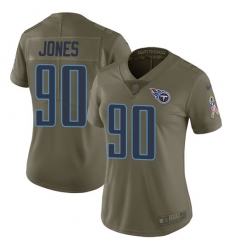 Women's Nike Tennessee Titans #90 DaQuan Jones Limited Olive 2017 Salute to Service NFL Jersey