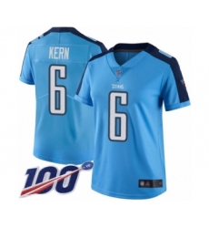 Women's Tennessee Titans #6 Brett Kern Limited Light Blue Rush Vapor Untouchable 100th Season Football Jersey