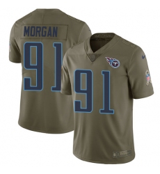 Men's Nike Tennessee Titans #91 Derrick Morgan Limited Olive 2017 Salute to Service NFL Jersey