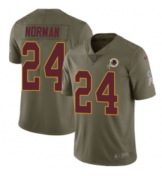 Youth Nike Washington Redskins #24 Josh Norman Limited Olive 2017 Salute to Service NFL Jersey