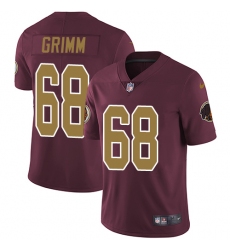 Men's Nike Washington Redskins #68 Russ Grimm Burgundy Red/Gold Number Alternate 80TH Anniversary Vapor Untouchable Limited Player NFL Jersey