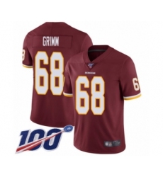 Men's Washington Redskins #68 Russ Grimm Burgundy Red Team Color Vapor Untouchable Limited Player 100th Season Football Jersey