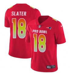 Men's Nike New England Patriots #18 Matthew Slater Limited Red 2018 Pro Bowl NFL Jersey