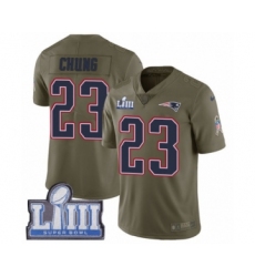 Men's Nike New England Patriots #23 Patrick Chung Limited Olive 2017 Salute to Service Super Bowl LIII Bound NFL Jersey