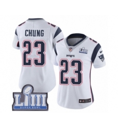 Women's Nike New England Patriots #23 Patrick Chung White Vapor Untouchable Limited Player Super Bowl LIII Bound NFL Jersey