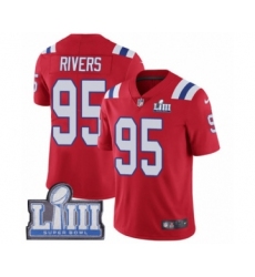 Men's Nike New England Patriots #95 Derek Rivers Red Alternate Vapor Untouchable Limited Player Super Bowl LIII Bound NFL Jersey