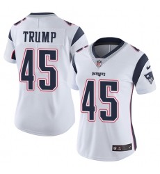 Women's Nike New England Patriots #45 Donald Trump White Vapor Untouchable Limited Player NFL Jersey