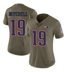 Women's Nike New England Patriots #19 Malcolm Mitchell Limited Olive 2017 Salute to Service NFL Jersey