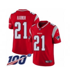 Youth New England Patriots #21 Duron Harmon Limited Red Inverted Legend 100th Season Football Jersey