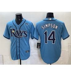 Men's Tampa Bay Rays #14 Chandler Simpson Blue 2026 AL East Champions Vapor Limited Stitched Baseball Jersey