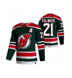 Men's New Jersey Devils #21 Kyle Palmieri Green 2020-21 Reverse Retro Alternate Hockey Jersey