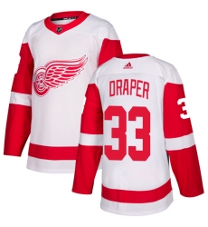 Men's Adidas Detroit Red Wings #33 Kris Draper Authentic White Away NHL Jersey