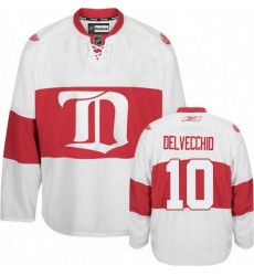 Women's Reebok Detroit Red Wings #10 Alex Delvecchio Authentic White Third NHL Jersey
