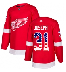 Youth Adidas Detroit Red Wings #31 Curtis Joseph Authentic Red USA Flag Fashion NHL Jersey