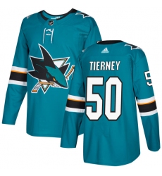 Men's Adidas San Jose Sharks #50 Chris Tierney Authentic Teal Green Home NHL Jersey