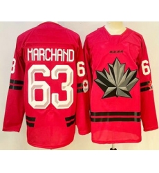 Men's Canada Hockey #63 Brad Marchand Red 2026 Olympics Authentic Jersey