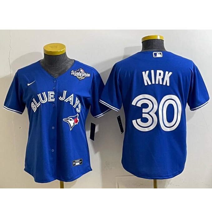 Men's Toronto Blue Jays #30 Alejandro Kirk Royal 2025 World Series Cool Base Stitched Baseball Jersey
