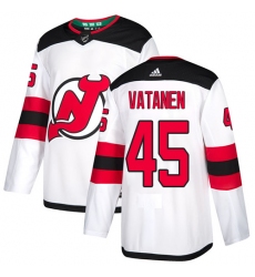 Men's Adidas New Jersey Devils #45 Sami Vatanen Authentic White Away NHL Jersey
