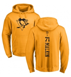 NHL Adidas Pittsburgh Penguins #71 Evgeni Malkin Gold One Color Backer Pullover Hoodie