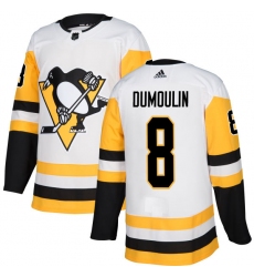 Women's Adidas Pittsburgh Penguins #8 Brian Dumoulin Authentic White Away NHL Jersey